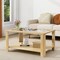 Rectangular Coffee Table with Tempered Glass Top and 2-Tier Storage Shelf